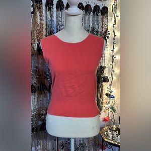 🍁3 for $25🍁Coral Pink Sleeveless Knit Top Sz. Petite S